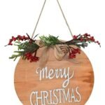Jagmag® Christmas Farmhouse Sign,Wreath for Front Door, Merry Christmas Wreath Wooden for Home,Christmas Decorations, Xmas Decor,erry Christmas Quote 2 Layers Wall Hanging