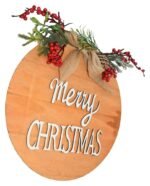 Jagmag® Christmas Farmhouse Sign,Wreath for Front Door, Merry Christmas Wreath Wooden for Home,Christmas Decorations, Xmas Decor,erry Christmas Quote 2 Layers Wall Hanging - Image 4