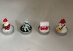 4Pcs Christmas Tea Lights Candles Snowman Santa Tree Shape Cup Candle Decorative Candle Decoration Church Candles Ball Candles Ornaments (4Pcs Christmas Bowl Candles) - Image 2