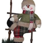 Jagmag® Snowman Sitting on Ladder Christmas Ornament for Christmas Tree Party Home Door Wall Decoration Christmas Decorations (1 PC Santa Claus)