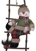Jagmag® Snowman Sitting on Ladder Christmas Ornament for Christmas Tree Party Home Door Wall Decoration Christmas Decorations (1 PC Santa Claus)