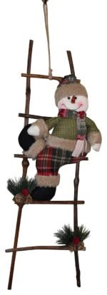 Jagmag® Snowman Sitting on Ladder Christmas Ornament for Christmas Tree Party Home Door Wall Decoration Christmas Decorations (1 PC Santa Claus) - Image 2