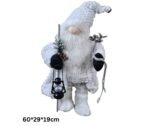1pc Standing Christmas Santa Claus Figurine, Christmas Santa Doll, Xmas Gift Ideas, Santa Figurine Doll Ornament Cute Santa Claus Toys Statue Plush Doll (White(60 * 29 * 19cm))