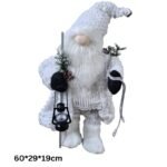1pc Standing Christmas Santa Claus Figurine, Christmas Santa Doll, Xmas Gift Ideas, Santa Figurine Doll Ornament Cute Santa Claus Toys Statue Plush Doll (White(60 * 29 * 19cm))