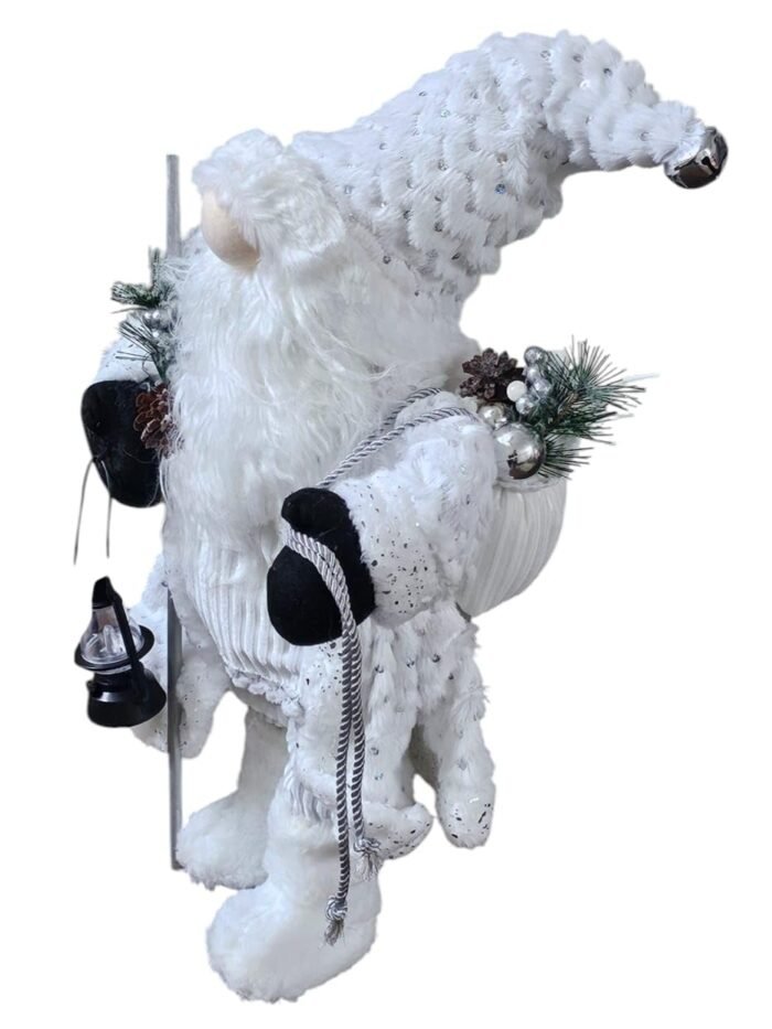 1pc Standing Christmas Santa Claus Figurine, Christmas Santa Doll, Xmas Gift Ideas, Santa Figurine Doll Ornament Cute Santa Claus Toys Statue Plush Doll (White(60 * 29 * 19cm)) - Image 4