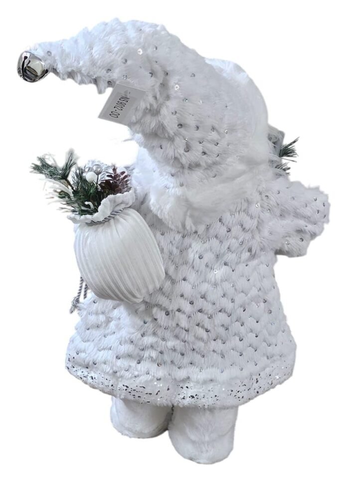 1pc Standing Christmas Santa Claus Figurine, Christmas Santa Doll, Xmas Gift Ideas, Santa Figurine Doll Ornament Cute Santa Claus Toys Statue Plush Doll (White(60 * 29 * 19cm)) - Image 2