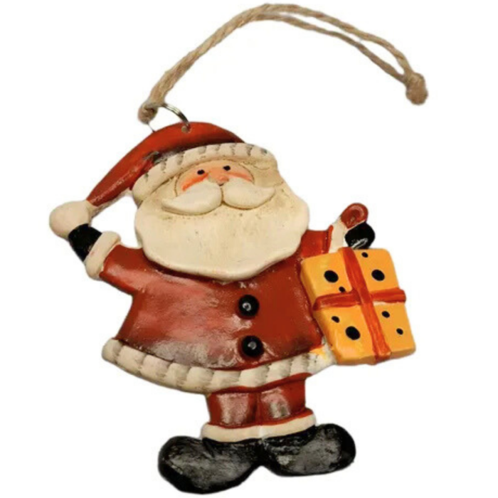 Set of 2 Santa Hanging Ornaments – 9 × 7 cm Christmas Tree Décor - Image 3