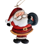 Set of 2 Metal Christmas Hanging Ornaments – 9 × 7 cm Santa & Snowman Decorative Tree Hangings for Home, Office & Festive Décor - Image 3