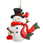 Set of 2 Metal Christmas Hanging Ornaments – 9 × 7 cm Santa & Snowman Decorative Tree Hangings for Home, Office & Festive Décor - Image 2