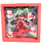 Christmas Hair Accessories Gift Box for Girls | 3 Pairs Hair Pins, 2 Rubber Bands & 1 Bracelet | Santa & Xmas Theme Hair Set for Kids | Holiday Gifting & Party (Box 3)