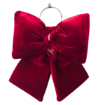 24 x 24 cm Velvet Christmas Bow Decoration – Large Red Soft Fabric Bow - Image 2