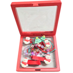 Christmas Hair Accessories Gift Box for Girls | 3 Pairs Hair Pins, 2 Rubber Bands & 1 Bracelet | Santa & Xmas Theme Hair Set for Kids | Holiday Gifting & Party (Box 3) - Image 2