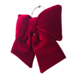 24 x 24 cm Velvet Christmas Bow Decoration – Large Red Soft Fabric Bow - Image 5