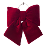 24 x 24 cm Velvet Christmas Bow Decoration – Large Red Soft Fabric Bow - Image 4