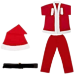 Kids Santa Claus Costume Set for Boys (Age 4–6 Years) – Includes Hat, Coat, Pants, Belt & Beard size (S) - Image 3