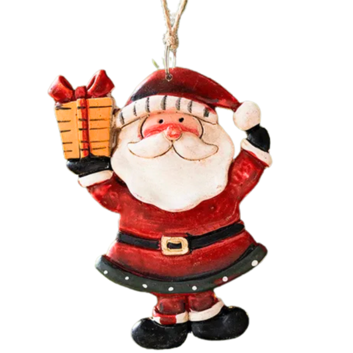 Set of 2 Santa Hanging Ornaments – 9 × 7 cm Christmas Tree Décor - Image 2