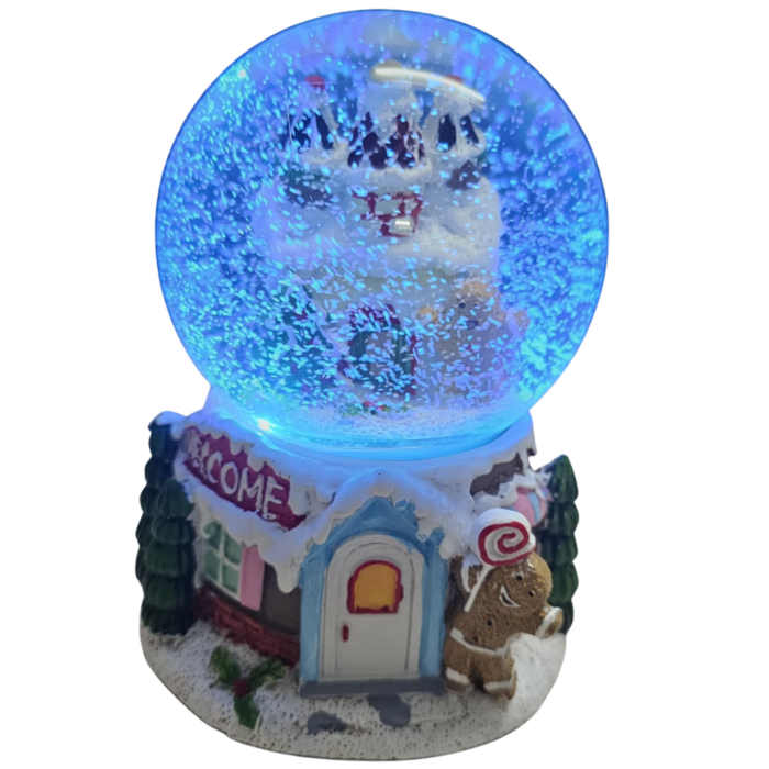 Musical Gingerbread House Snow Globe – 17 x 12 cm Multi-Color LED Light & Music - Image 7