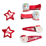 Christmas Hair Accessories Gift Box for Girls | 3 Pairs Hair Pins, 2 Rubber Bands & 1 Bracelet | Santa & Xmas Theme Hair Set for Kids | Holiday Gifting & Party (BOx 4) - Image 4
