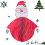 Honeycomb Santa Claus Decoration – 33 cm Merry Christmas Table/Wall Hanging