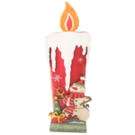 Snowman Wooden Christmas Candle Decoration – 34 x 10 cm - Image 2