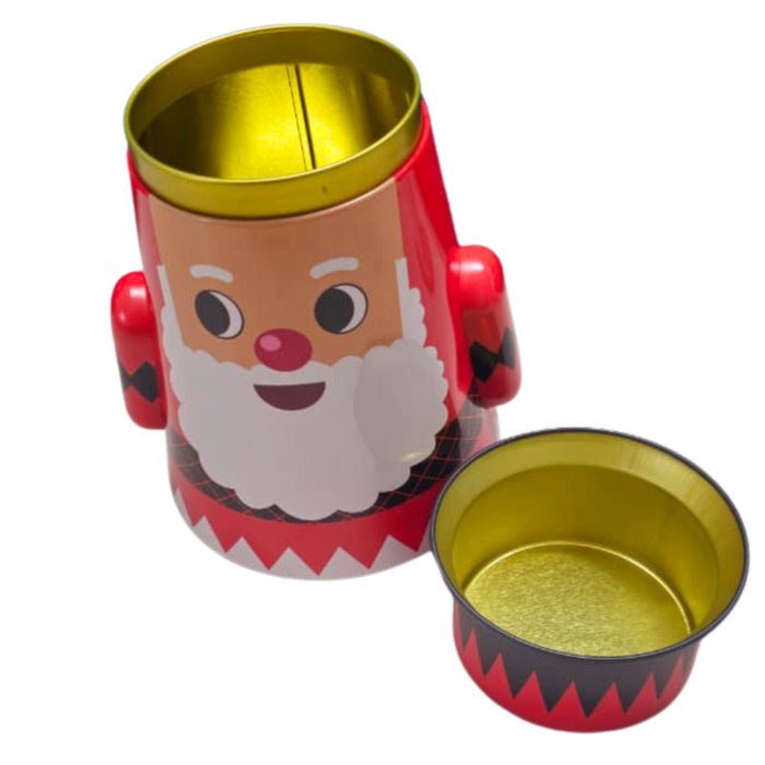 Metal Santa Nutcracker Container 18 × 11 cm – Christmas Decorative Storage Jar, Candy/Gift Holder, Festive Table Décor, Metal Christmas Decoration - Image 3