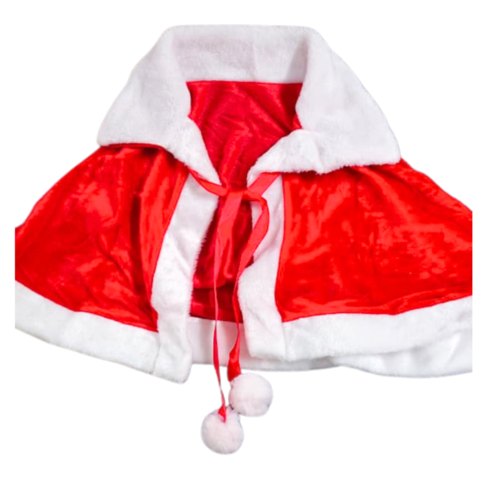 Christmas Santa Dress for Girls (Free Size, Age 5–10 Years) – Cute Red Velvet Santa Costume with Cape, Belt & Hat, Xmas Party Dress-Up for School, Events & Festive Celebrations - Image 5