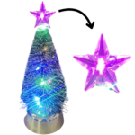 Mini Christmas Tree with Star – 18 x 7 cm LED Multi-Color Light Tabletop Xmas Tree