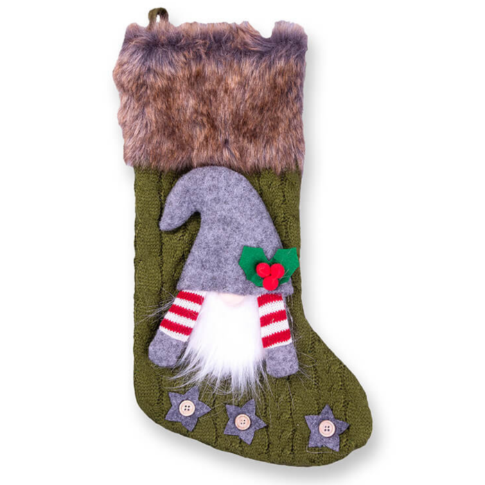 Christmas Gnome Stocking – 45 x 29 cm Large Knit - Image 1