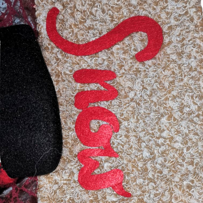 Christmas Snowman Stocking – 45 x 29 cm Large Burgundy & Beige Knit Xmas Stocking with Plush Snowman, Hanging Fireplace Decoration for Home Stuffers - Image 4