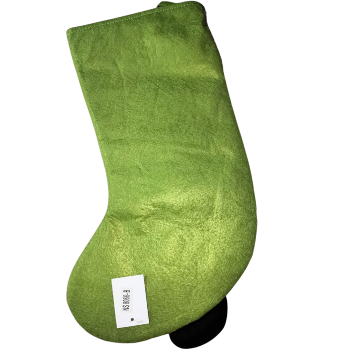 Christmas Santa Stocking – 45 x 29 cm Large Red & Green Plush Knit Xmas Stocking with Cute Santa Design, Hanging Fireplace Decoration for Home Stuffers - Image 3