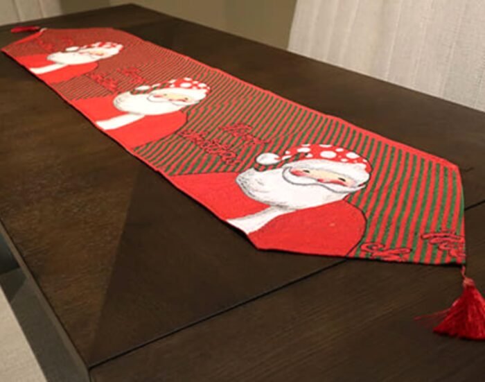180 cm Christmas Table Runner – Santa Face Table Runner for Dining Table - Image 3