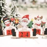1pcs Christmas Advent Calendar - Wooden Christmas Snowman Countdown Calendar - Image 2