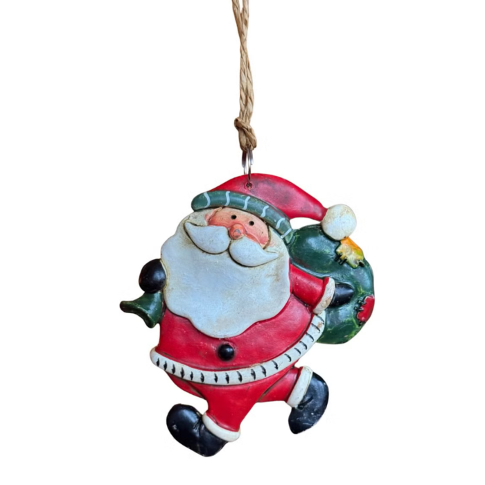 Set of 2 Santa Hanging Ornaments – 9 × 7 cm Christmas Tree Decorations - Image 3