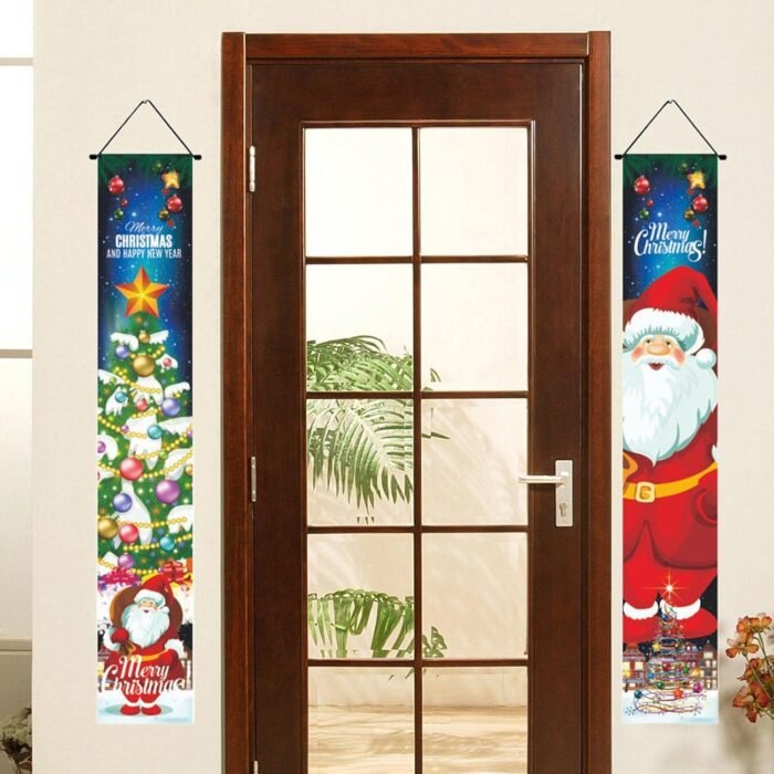 MPS My Party Suppliers® Set of 2 Merry Christmas Banner Festive Wall Hanging Banners – Merry Christmas & Happy New Year Reusable Door/Wall Hanging Posters for Home Welcome Décor, Indoor Outdoor Christmas Decorations - Image 5