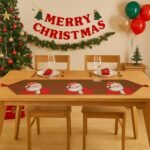 180 cm Christmas Table Runner – Santa Face Table Runner for Dining Table