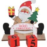 Wooden Christmas Advent Calendar – Santa Countdown Calendar for Holiday Home Décor (1 Piece)