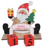 Wooden Christmas Advent Calendar – Santa Countdown Calendar for Holiday Home Décor (1 Piece)