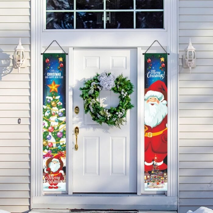 MPS My Party Suppliers® Set of 2 Merry Christmas Banner Festive Wall Hanging Banners – Merry Christmas & Happy New Year Reusable Door/Wall Hanging Posters for Home Welcome Décor, Indoor Outdoor Christmas Decorations - Image 10