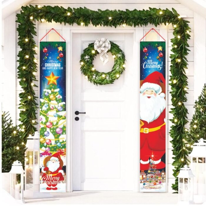 MPS My Party Suppliers® Set of 2 Merry Christmas Banner Festive Wall Hanging Banners – Merry Christmas & Happy New Year Reusable Door/Wall Hanging Posters for Home Welcome Décor, Indoor Outdoor Christmas Decorations - Image 7