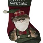 Christmas Stocking 44 x 26 x 15 cm – Merry Christmas Hanging Stocking with Santa Design