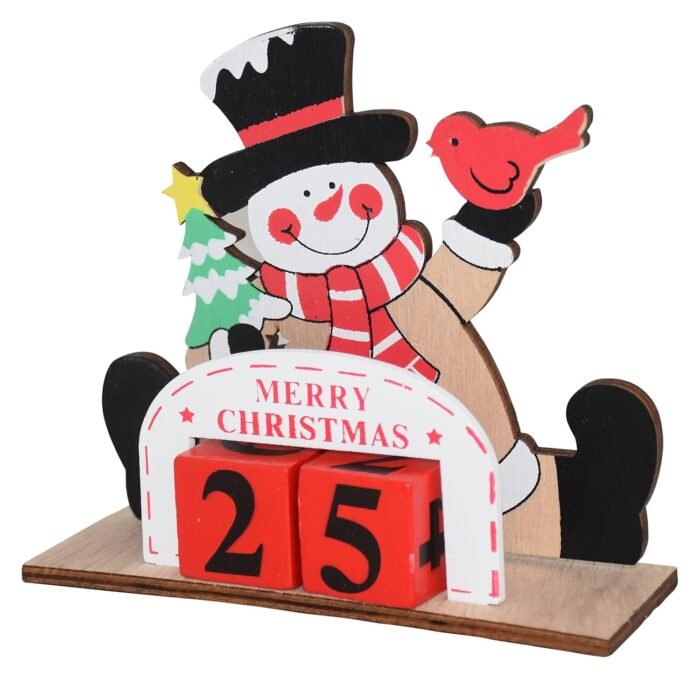 81VoWXR4ByL._SL1500_ 1pcs Christmas Advent Calendar - Wooden Christmas Snowman Countdown Calendar - Image 1