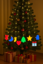 Christmas Decorative Hanging Strip with Colorful Festive Ornaments