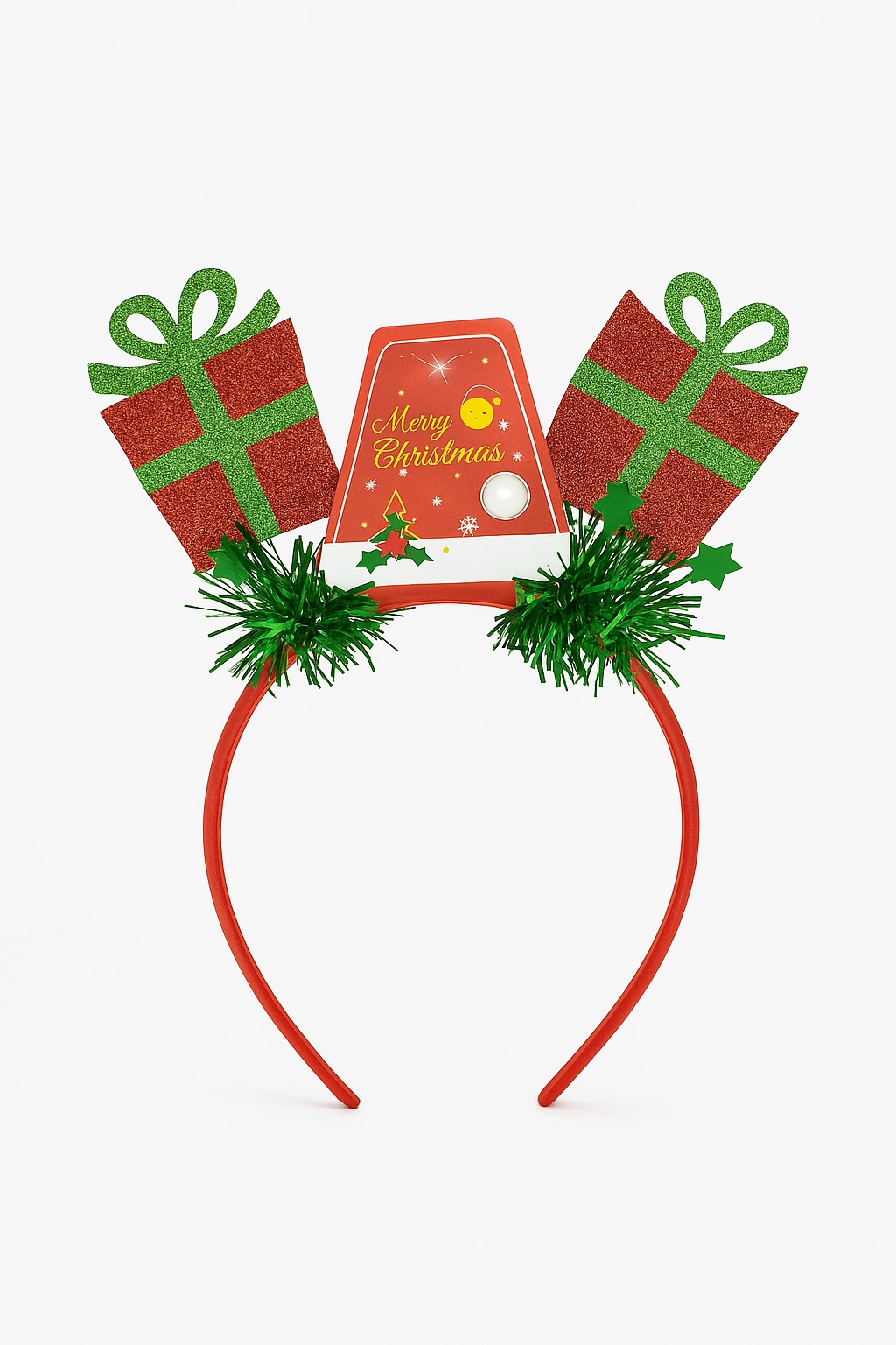 ChatGPT Image Dec 4, 2025, 10_35_20 AM Christmas Gift Headband for Kids & Adults – Glitter Red & Green Present Theme - Image 1