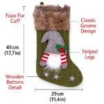 Christmas Gnome Stocking – 45 x 29 cm Large Knit - Image 3