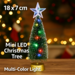Mini Christmas Tree with Star – 18 x 7 cm LED Multi-Color Light Tabletop Xmas Tree - Image 2