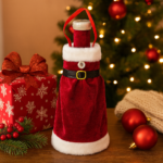 Santa Coat Bottle Cover 20 × 13 cm – Christmas Wine Bottle Jacket - Image 2