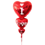 I Love U Heart Shape Foil Balloon Set | Romantic Love Balloons for Valentine’s Day, Anniversary, Proposal & Wedding Decoration | Air or Helium Fill