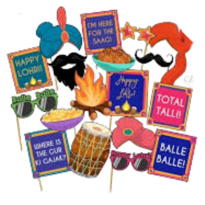1 Decoration ID: MPS-LHR1001 | Lohri Photo Booth Props Decoration Package | Punjabi Theme Party Props, Cutouts & Celebration Kit - Image 1