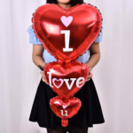 I Love U Heart Shape Foil Balloon Set | Romantic Love Balloons for Valentine’s Day, Anniversary, Proposal & Wedding Decoration | Air or Helium Fill - Image 3