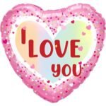 I Love You Pink Foil Heart Balloon
